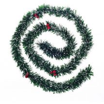 Guirlande de Noel 6 plis Baies rouge 200 cm