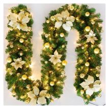 Guirlande de Noël avec lumières Décoration de Noël 270cm Guirlande lumineuse LED Guirlande lumineuse Décoration de porte de Noël Guirlande de Noël