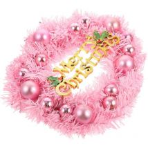 Cyslmuk - Guirlande de Noël Guirlande de Porte Guirlande Murale 30CM Guirlande de Porte de Noël Artificielle Guirlande de Noël avec Boules de Noël