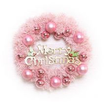 Cyslmuk - Guirlande de Noël Guirlande de Porte Guirlande Murale 30CM Guirlande de Porte de Noël Artificielle Guirlande de Noël avec Boules de Noël