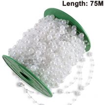 Yzmrbdqc - Guirlande de perles en fausse perle de 5 mm pour décoration de fête de mariage, rouleau de 99 pieds, ivoire