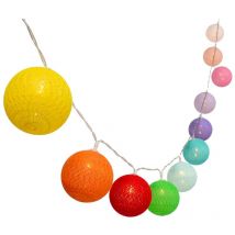 Guirlande boules de coton mimy colors solar Multicolore Coton 3.8M