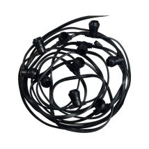 Ilumstore - guirlande foraine cable plat noir 10M 10 douilles E27 miidex vision-el 51012
