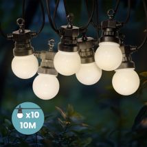 Skylantern - Guirlande Guinguette 10M Blanc- Guirlande Electrique Exterieur 10 Bulbes Blancs - Guirlande Guinguette Exterieur Decoration Romantique,