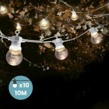 Skylantern - Guirlande Guinguette 10M Transparente Cable Blanc - Guirlande Electrique Exterieur 10 Bulbes Transparent- Guirlande Guinguette Exterieur