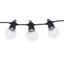 Guirlande Guinguette 20 Ampoules led 13m Fil Noir - Blanc du Jour 6000K