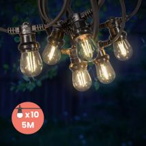 Skylantern - Guirlande Guinguette 5M Transparent IP65 - Guirlande Lumineuse Extérieur 10 Bulbes Transparent - Guirlande Exterieure Etanche pour
