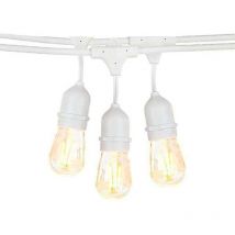 Guirlande Guinguette Blanche Suspendue IP65 6m pour 10 Ampoules E27