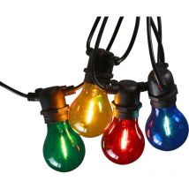 Skylantern - Guirlande Guinguette Deluxe Multicolore 4,5M - Guirlande Guinguette 8 Bulbes en verre Allongés - Guirlande Lumineuse Multicolore à