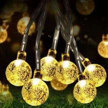 Guirlande Guinguette Exterieur Solaire, 30 LED 9,8M 8 Modes, Guirlande Lumineuse Exterieure Étanche IP44 pour Jardin, Arbres, Terrasse, Noël,