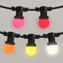 Guirlande guinguette extérieure coucher de soleil