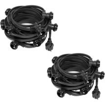 Skylantern - Guirlande Guinguette IP65 20m Noire Raccordable - Guirlande Lumineuse pour ampoule E27 20 Douilles - Guirlande Guinguette Extérieure