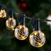 Guirlande Guinguette led Ampoules, 30 Leds 9M Économie d'énergie Guirlande Lumineuse Extérieur IP65 Etanche Guirlande Guinguette Décoration pour Eté