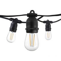 Guirlande Guinguette Noire Fixe IP65 14,4m pour 15 Ampoules E27