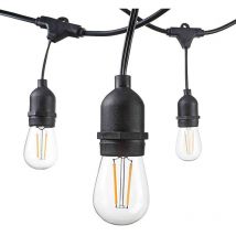 Guirlande Guinguette Noire Suspendue IP65 6m pour 10 Ampoules E27
