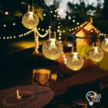 Guirlande guinguette solaire blanc 7M 50 LEDs