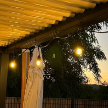 Arum Lighting - Guirnalda Guinguette estalactita 10 bombillas led Filamento E27 ámbar 10 metros modular