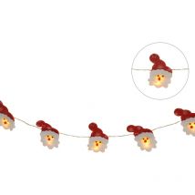 Guirlande interieur 10 pere noel feutrine led