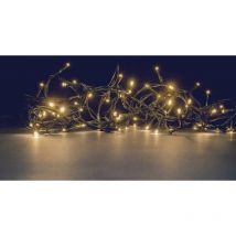 Guirlande lumineuse int/ext flicker 128 led clignotante blanc chaud cable vert 8m