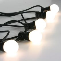 Guirlande led B22 moulées x12 10 m blanc fixe câble noir 4,6 w 230 v IP44 Festilight