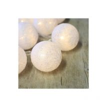Guirlande Lumineuse Boules Coton Blanc Chaud 1,5M - Guirlande Boule Lumineuse led Intérieure - Guirlande 10 Boules Coton Led