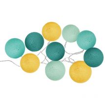 Guirlande led solaire 10 boules bleu