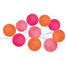 Guirlande led solaire 10 boules rose