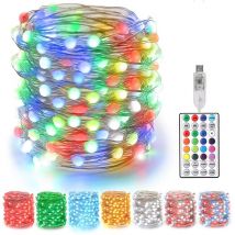 Guirlande Lumineuse 10M 100LED Guirlande d'éclairage étanche l'intérieur et l'extérieur Lumière Décoration Romantique pour