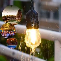 Guirlande lumineuse 10M Extérieur 20 Bulbes Interconnectable Guirlande Guinguette IP67 étanche pour Noel Taverne Jardin Fête Classe énergétique a+