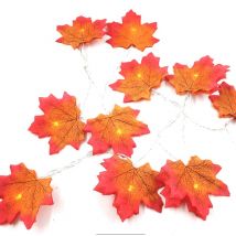 Feiyue - Guirlande lumineuse à feuilles d'érable d'automne, guirlande lumineuse étanche pour décoration de Thanksgiving et d'Halloween
