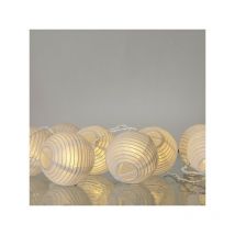 Guirlande lumineuse blanche boules en papier 3,10 m - Blanc