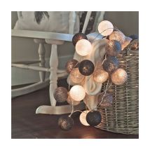 Guirlande Lumineuse Boule Coton, Interieur Decoration Noël Deco, 3M 20er led Globe Light, Fille, Princesse, Enfant, Bebe, Chambre Mariage Atmosphera