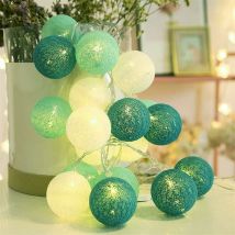 Guirlande Lumineuse Boule de Coton - Guirlande Lumineuse 3M 20 led pour Rideaux de Chambre, Noël, Anniversaire, Halloween, Mariage, Chambre de Bébé,