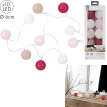 Guirlande Boule Rose 10 Led D6cm 1m92