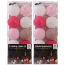 Guirlande lumineuse boules 10 LEDs 175 cm (Lot de 2)