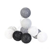Guirlande Boule 10 Led Gris Noir Blanc 4x192cm 8 8