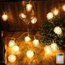 Guirlande Lumineuse Cônes de Pin, 6M 40LED Girlande de Lumineux Noël pour Sapin de Noël, Imperméable Mini Intérieur Lumière Decoration pour Patio