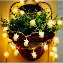 Guirlande Lumineuse Cônes de Pin, 6M 40LED Girlande de Lumineux Noël pour Sapin de Noël, IP44 Imperméable Mini Intérieur Lumière Decoration pour
