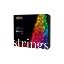 Twinkly - Strings – Guirlande Lumineuse à led Contrôlée par Application avec 600 led rvb. 48 Mètres. Fil Noir. Intérieur et Extérieur