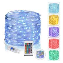 Guirlande lumineuse de Noël 10M 100LED Guirlande Lumineuse Couleur 16, Guirlandes Lumineuses Piles, Guirlande Lumineuse Interieur et Exterieur,