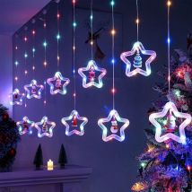 Choyclit - Guirlande lumineuse de Noël 3M, rideau de lumières, lumières de fenêtre de Noël pour les décorations de Noël dans la chambre à coucher,