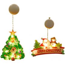 Guirlande lumineuse de Noël à suspendre pour fenêtre, décoration de fête de Noël, petite taille