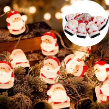 Guirlande lumineuse de Noël avec tête de Père Noël - 78' - Décorations de Noël - Guirlandes lumineuses avec décorations de Père Noël - Guirlandes