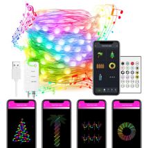Guirlande lumineuse de Noël Guirlande Lumineuse, Guirlande Lumineuse Bluetooth Interieur, Guirlande Lumineuse Couleur rgbic, Contrôle