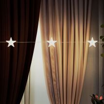 Guirlande lumineuse décoration de Noël guirlande lumineuse design étoile, 20x LED métal argent, 0,6W blanc chaud, L 220 cm