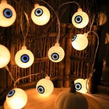 Guirlande lumineuse d'Halloween, décoration effrayante pour fête, jardin, cour
