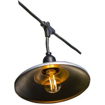 Guirlande chapeau acier bowl galva light Gris Acier 6M 10xE27