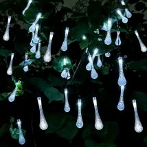 Guirlande Lumineuse Exterieur Solaire, 20 led 5M Lumière de Goutte d'eau Solaire pour Extérieur et Intérieur, Lampe Décoration Étanche pour Jardin,