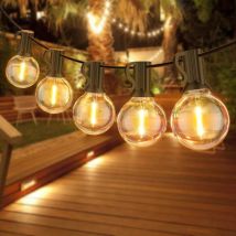 Guirlande Lumineuse Extérieure et Intérieur, 25+2 Ampoules Etanche 7.62M de Guirlande Guinguette Décoration pour Patio,Café,Jardin,Vacances,Parti,de