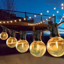 Guirlande Lumineuse Extérieure 30M/100FT Guirlande Guinguette led G40 Ampoules 100+4 Rechange,IP44 Imperméable Decoration Extérieur et Intérieur